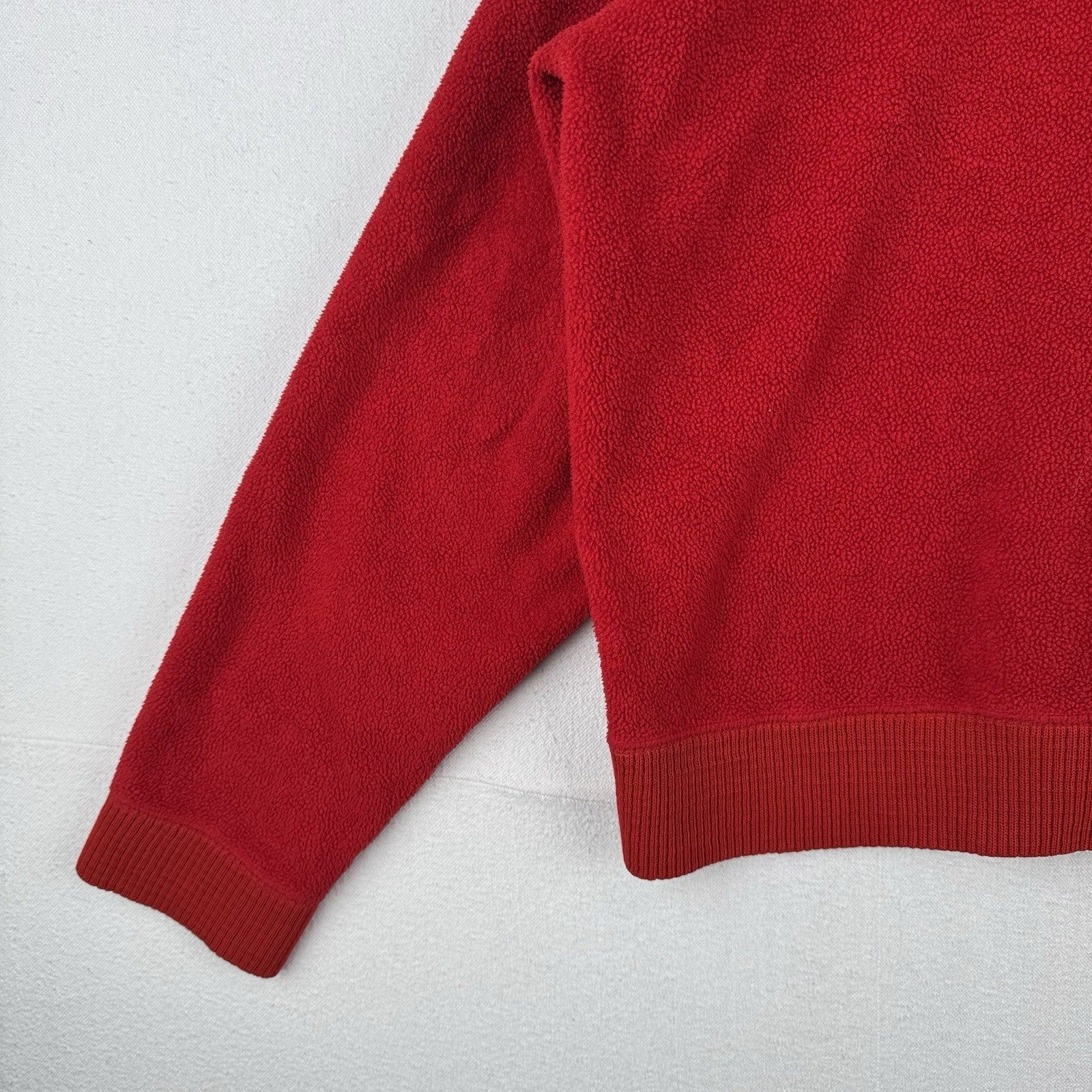 90’s Vtg Polo Ralph Lauren Fleece Polo Pullover Men’s Large Red Made USA