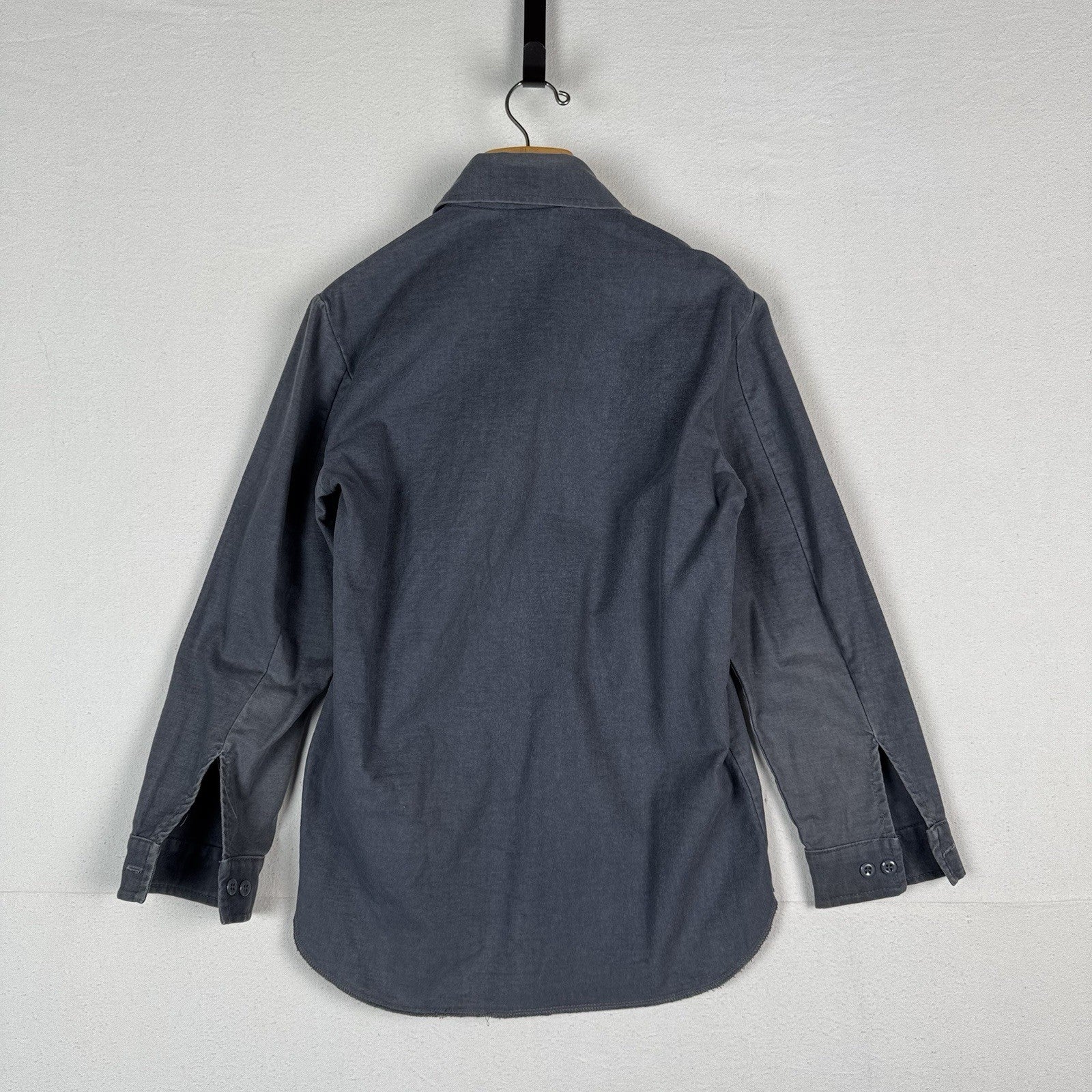 50s 60s True Vintage Ideal Gray Flannel Work Shirt Made In USA Small *Read