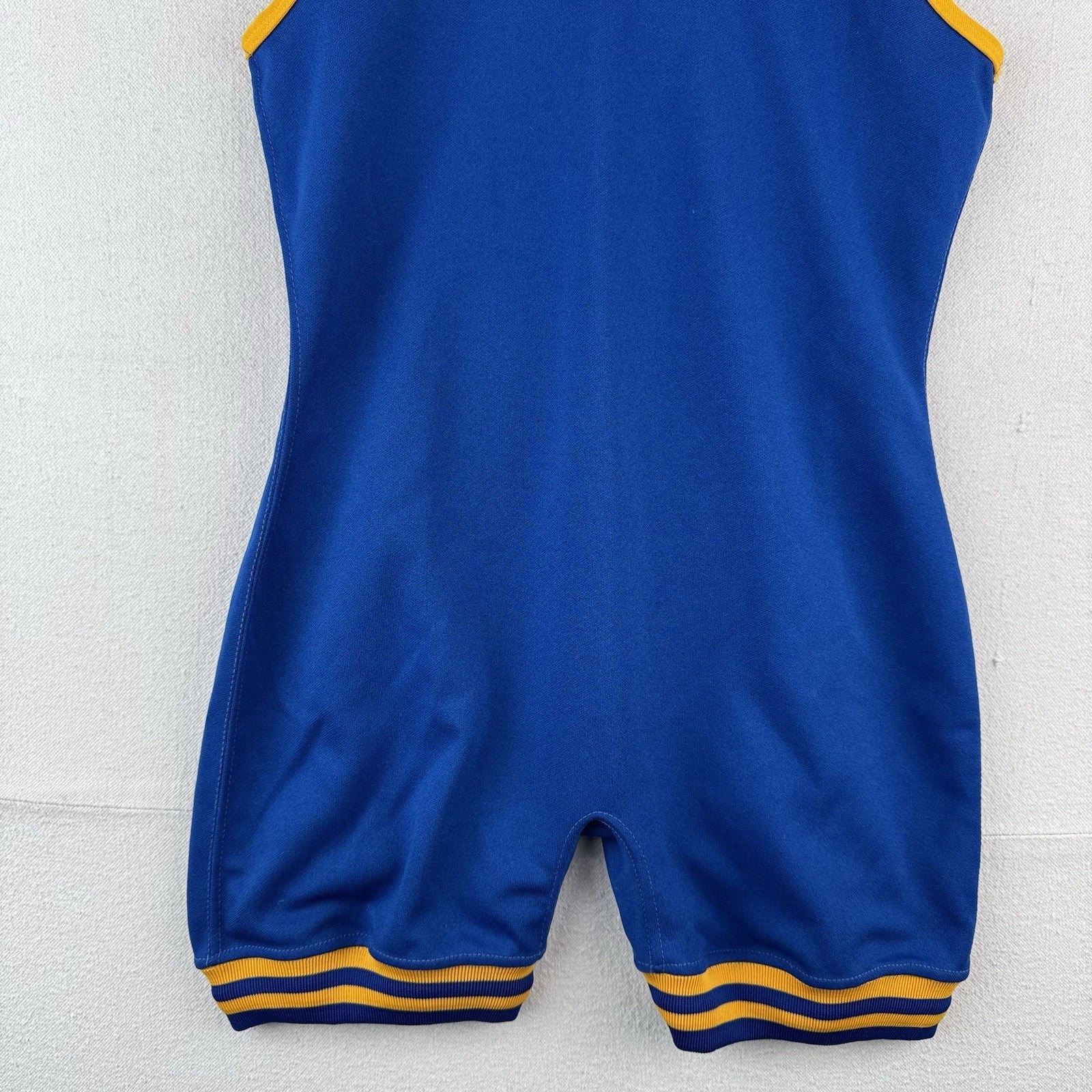 80’s Vintage Brute Wrestling Singlet Adult Medium Blue Gold Made In USA