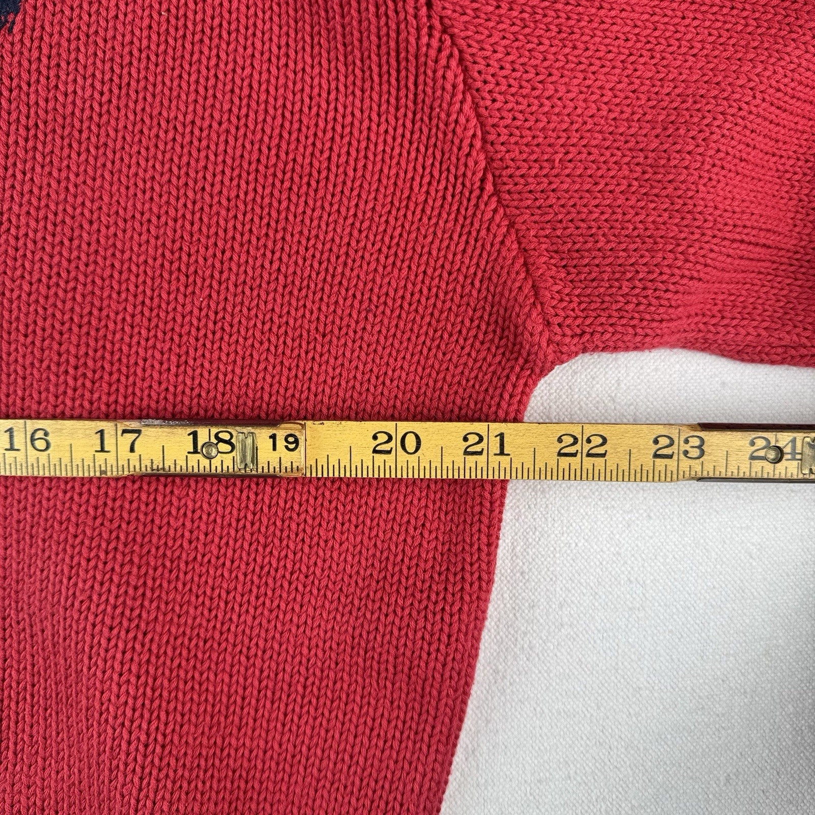 Vintage Ralph Lauren Polo Sport Men’s L 100% Cotton Crewneck Sweater Red