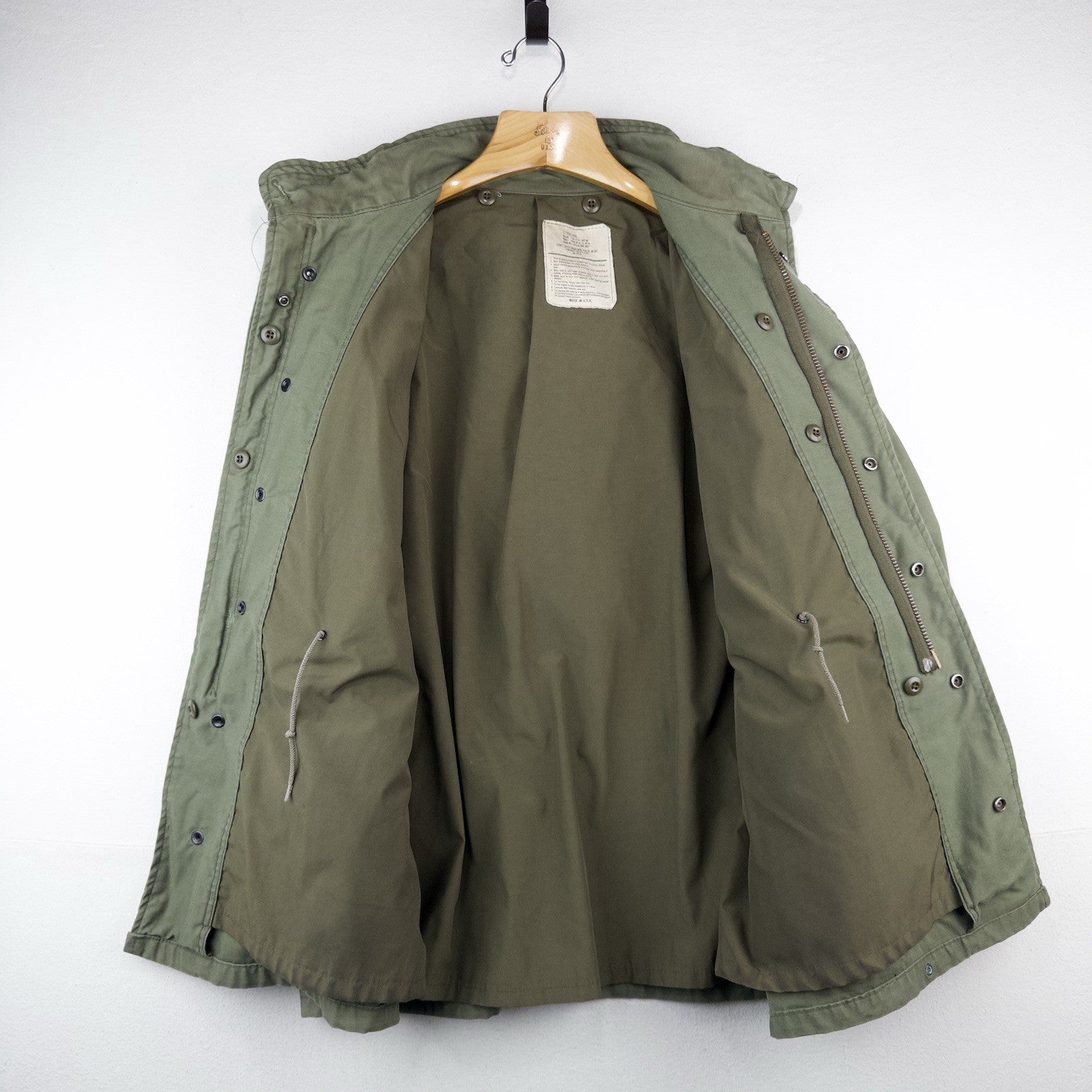 70’s Vtg Vietnam US Army Green M65 Field Jacket Mens XL Long w/Hood *No Lining