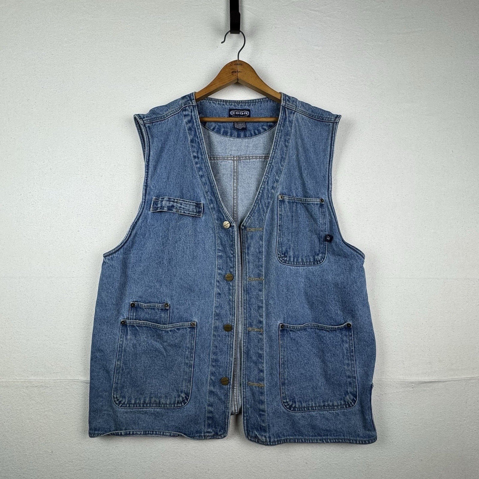 Vintage 90’s Tactical Utility Denim Vest Five Pockets Coda Size XL