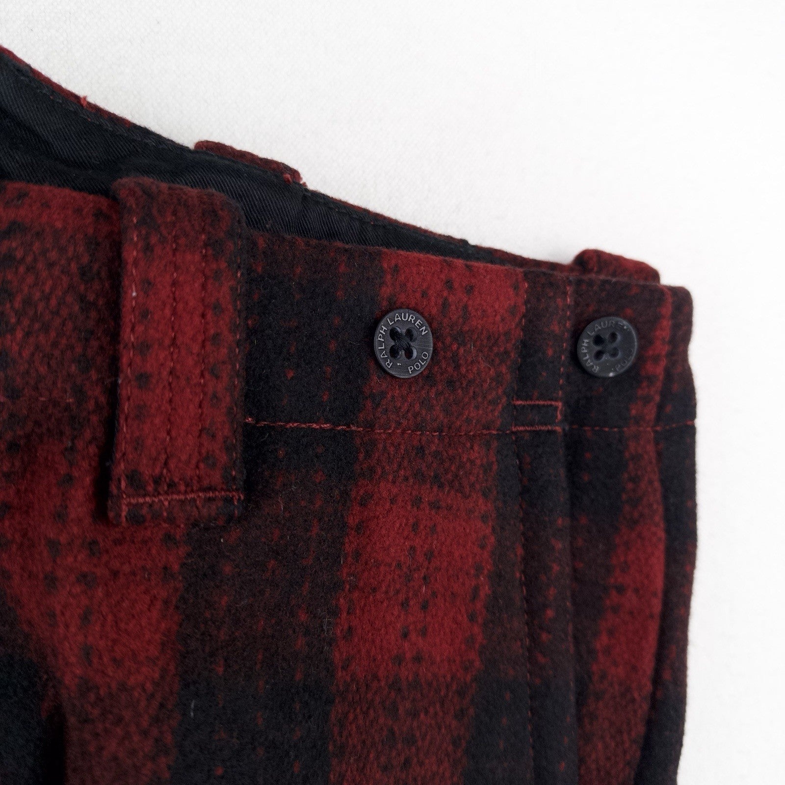 Polo Ralph Lauren Wool Buffalo Plaid Thick Hunting Pants Men’s 34x30 Red Black