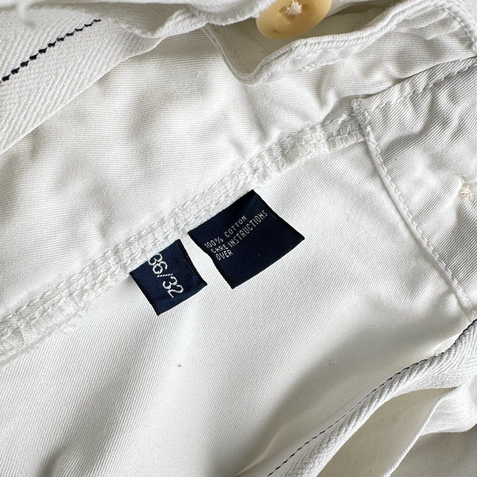 Polo Ralph Lauren Naval Pants Mens 36x32 [Fits 36x30] White Adjustable Ankle