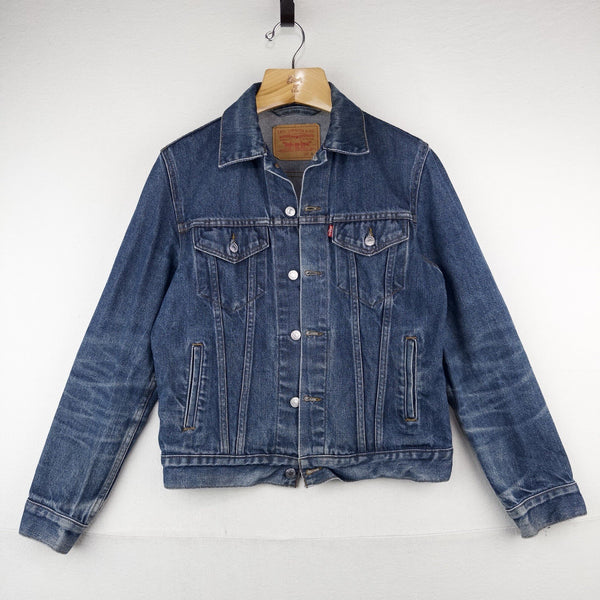 Levi's Denim Trucker Jacket Adult Medium Dark Wash Blue Jean Classic Type 3