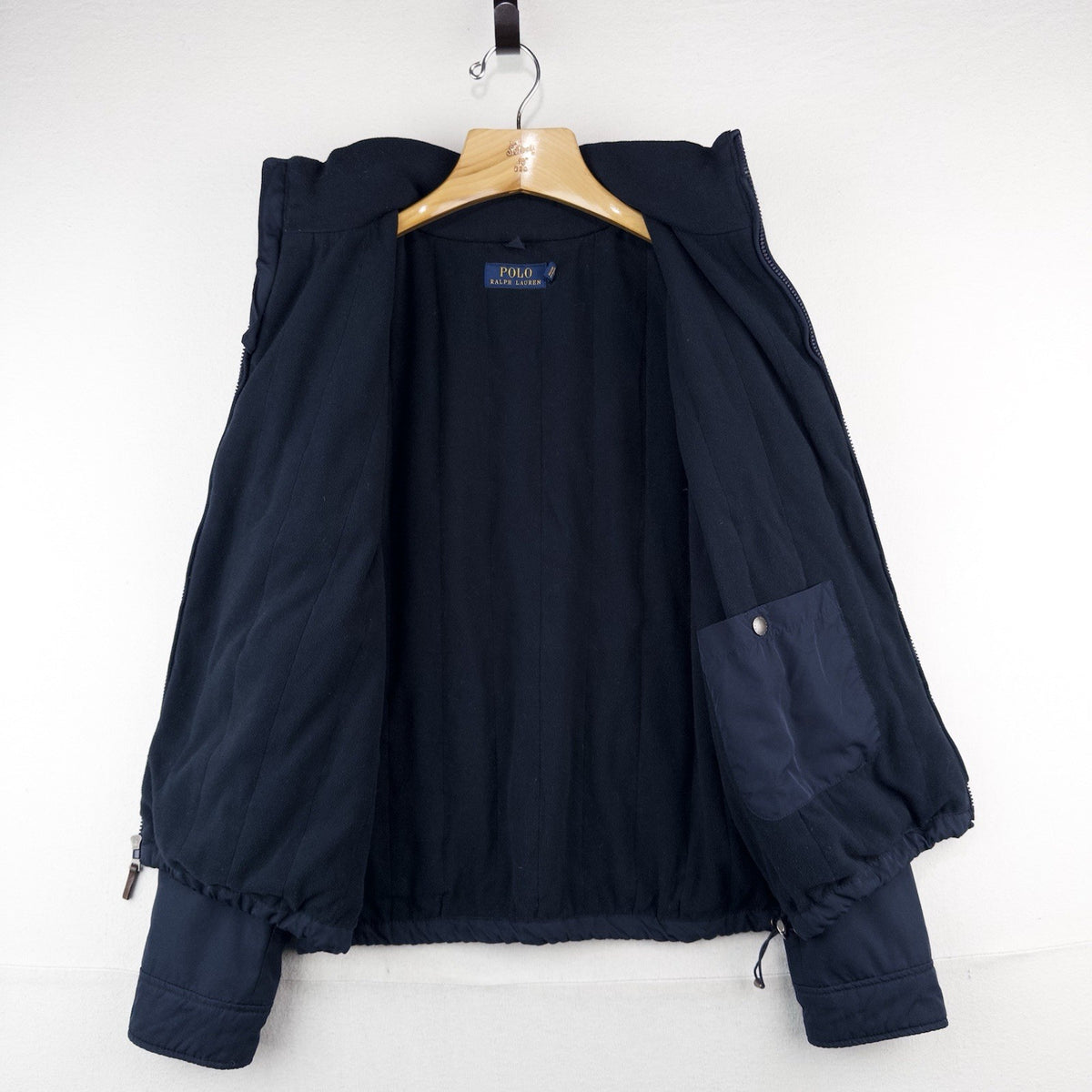 Polo By Ralph Lauren Men’s M Fleece Lined Hooded Nylon Jacket Navy Blue *Read