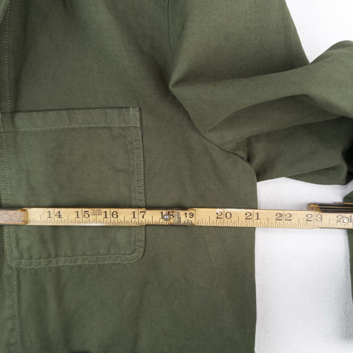 Wallace Barnes Tessuti Sondrio Olive Green Cotton Workwear Chore Coat Blazer 42S