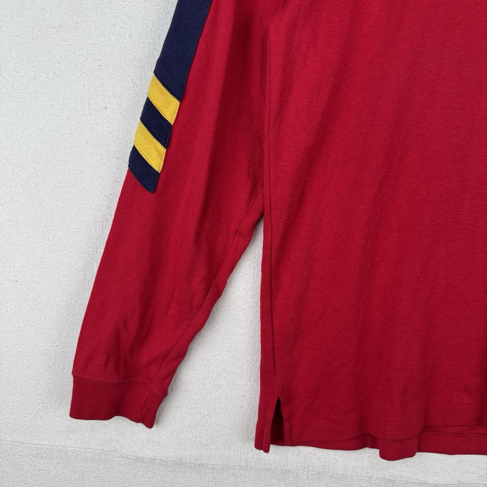 80’s Vtg Polo Ralph Lauren Mens L Red Turtleneck Sleeve Stripe *Green Label