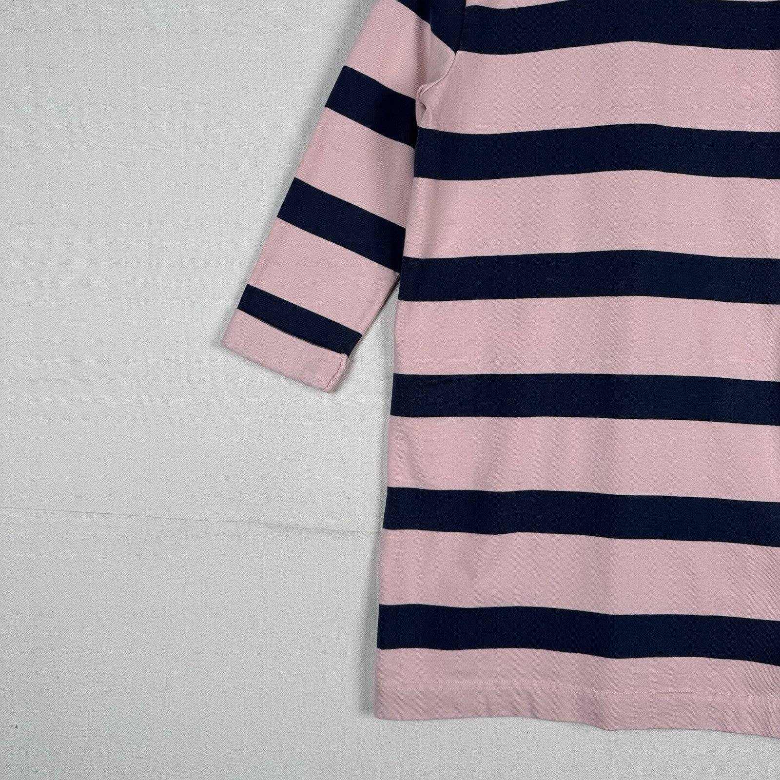 Abercrombie & Fitch Rugby Dress Woman’s Medium Blue Pink Stripe 3/4 Sleeve