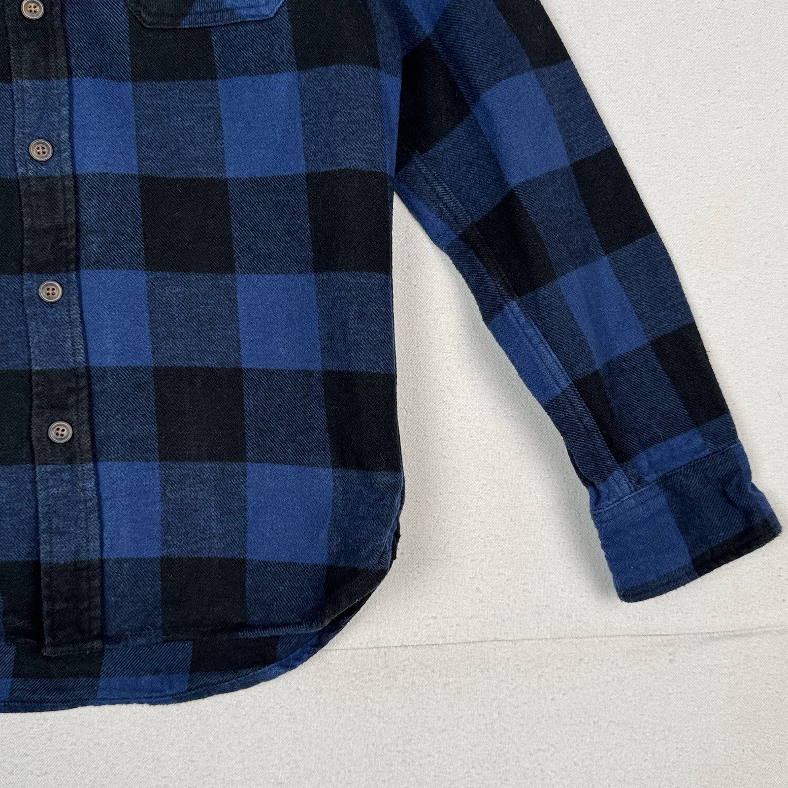 Jachs Men’s Small S Blue Black Heritage Thick Material Flannel Button Up