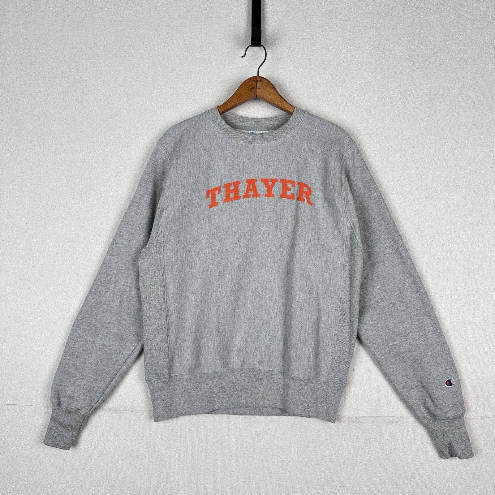 Champion Thayer Academy Reverse Weave Crewneck Sweatshirt Men’s Small Gray