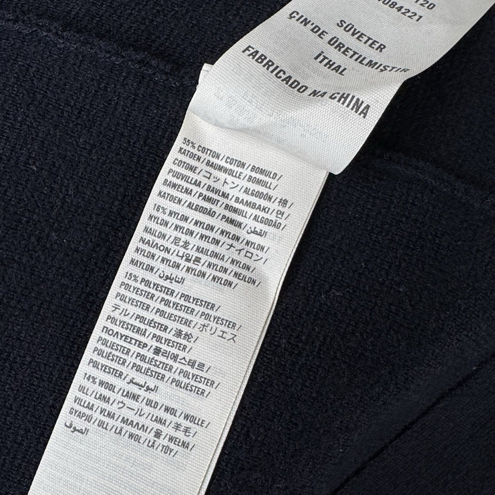 Abercrombie Fitch Men’s XL Wool Knit Navy Blue Cardigan Sweater Moose Logo