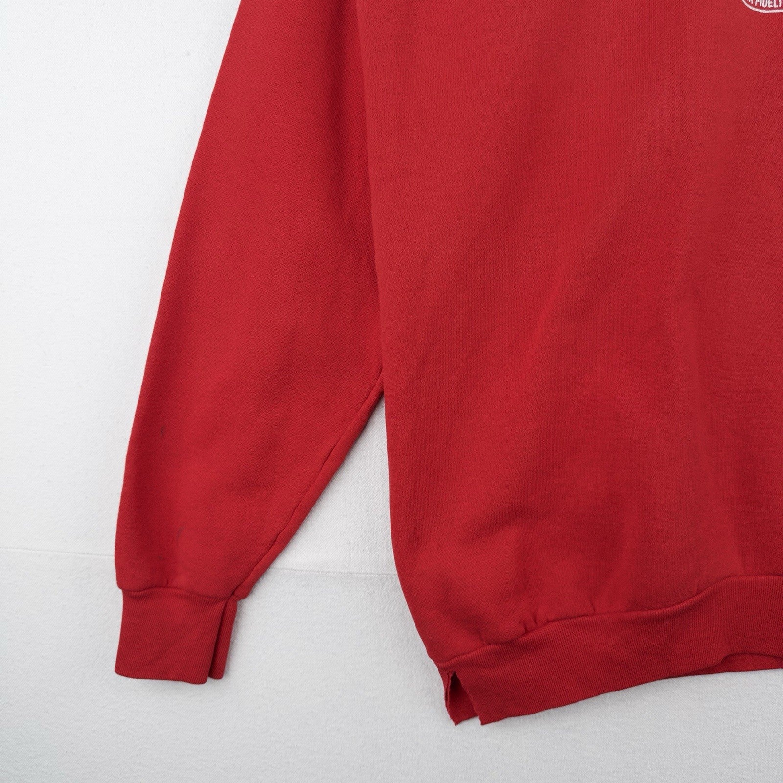 90’s Vtg Alpha Xi Epsilon Sweatshirt Red Crewneck Men’s M *Cut Collar/Side Hems