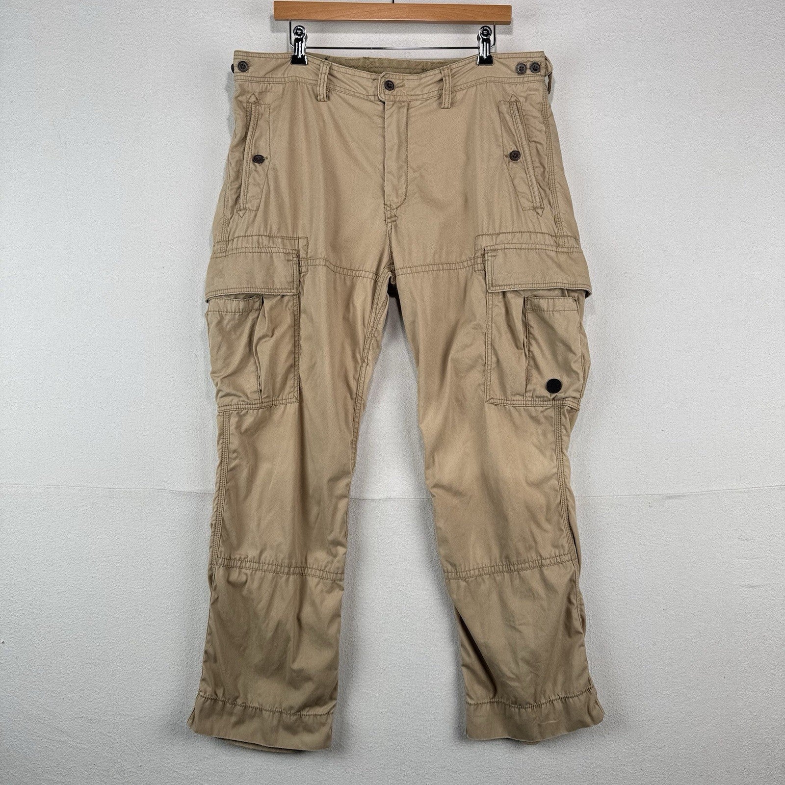 90’s Vtg Polo Ralph Lauren Men’s 36x30 Pocket Cargo Pants Military Beige M-51