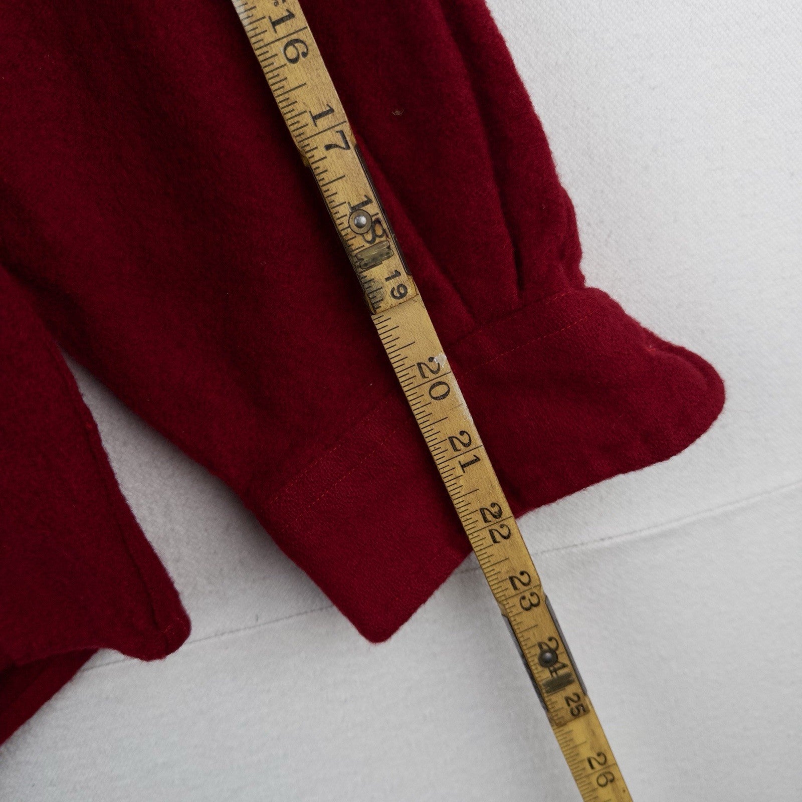 90s Vtg Polo Ralph Lauren Red Lowell 100% Wool Button Up Shirt Boxy *Distressed