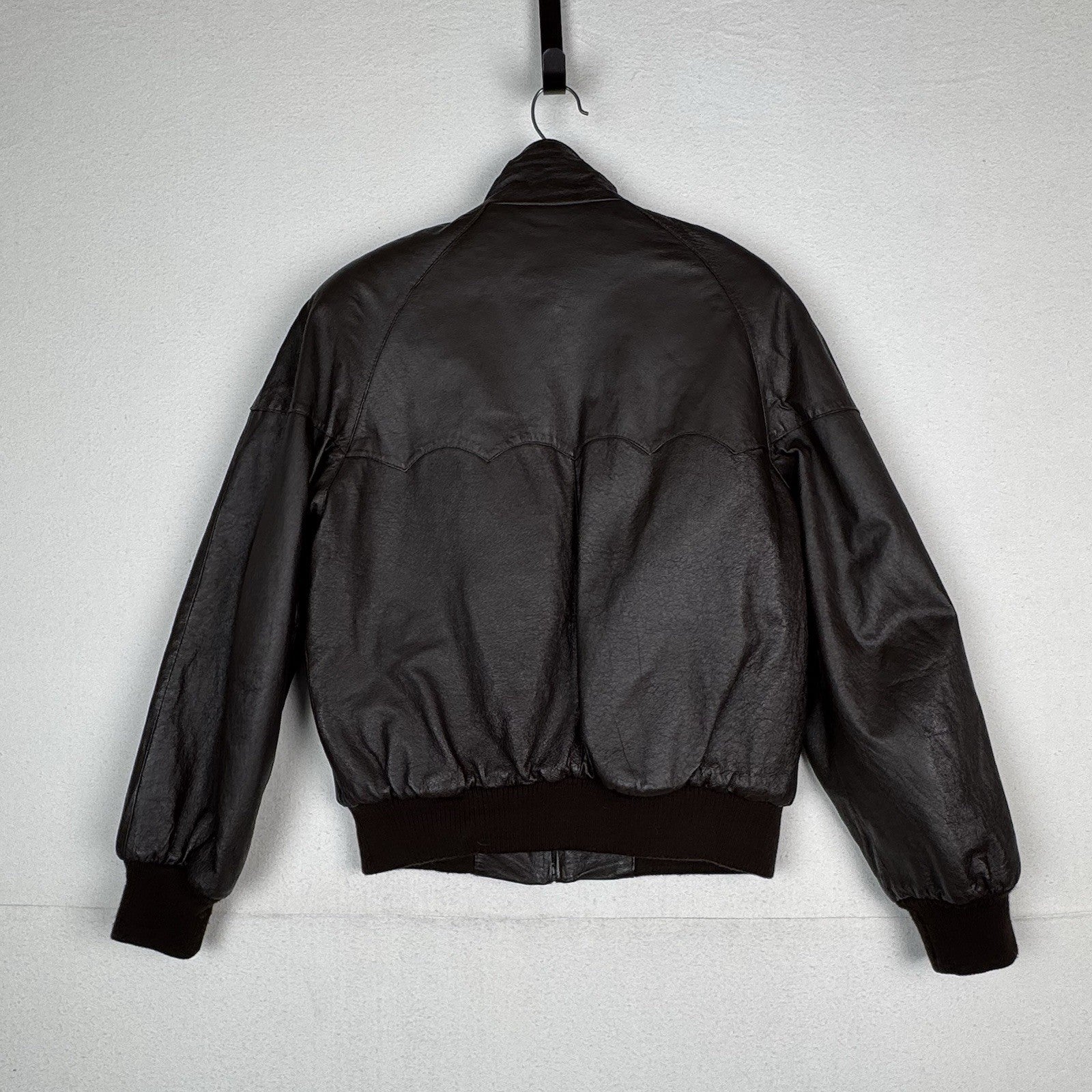 John Blair Leather Western Bomber Aviator Jacket Brown Mens’s Small