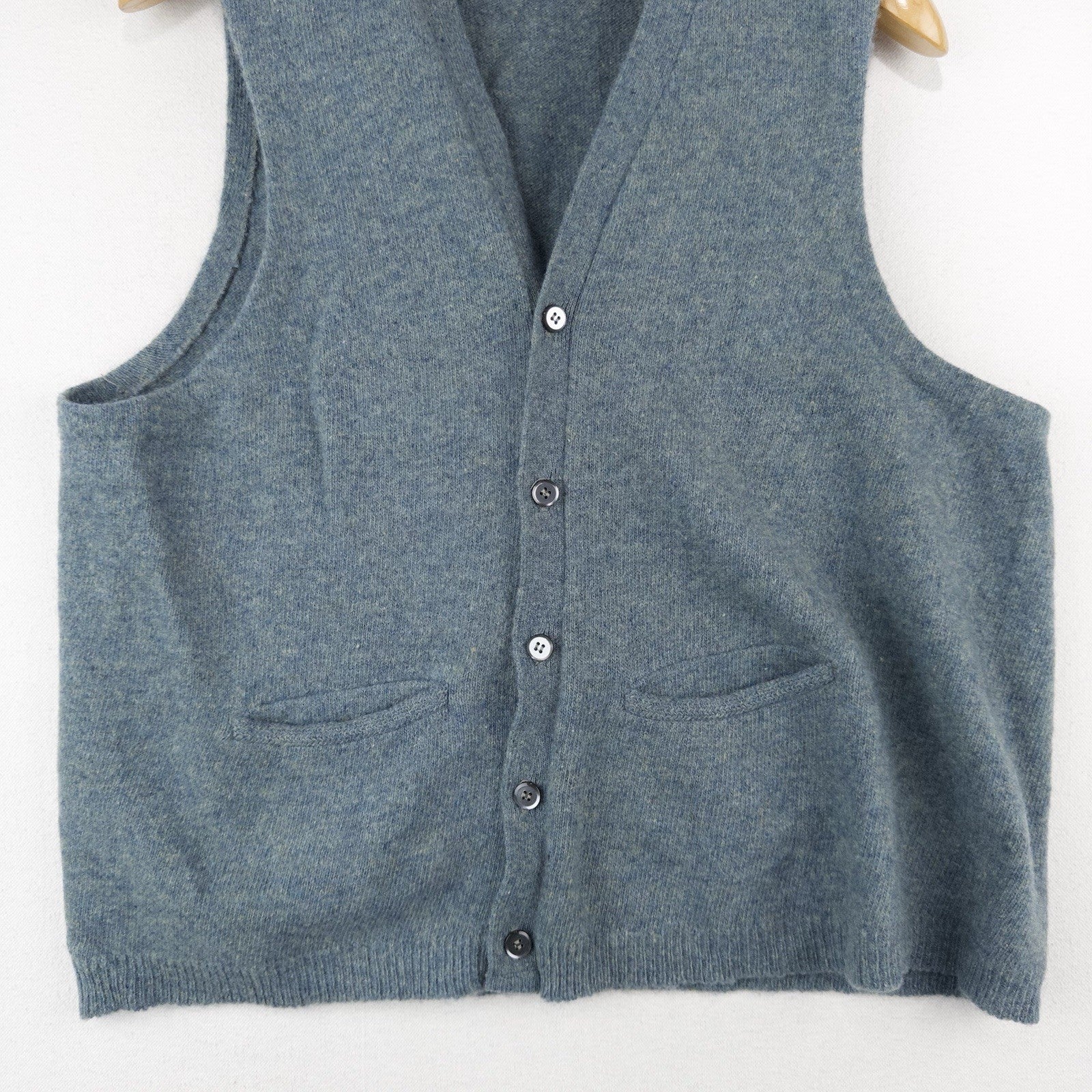 60’s Vintage Rob Scot Men’s XL 100% Lambswool Sweater Vest Blue Green