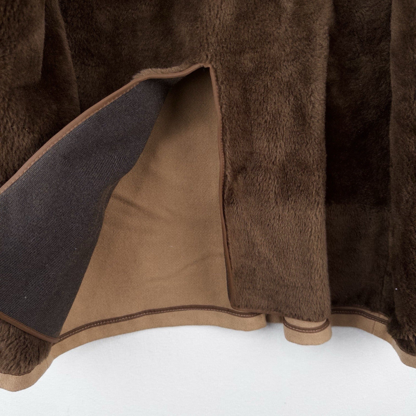 70’s Vtg Wool Men’s L/XL 44 Car Coat Overcoat Camel Brown Faux Fur Lining Collar