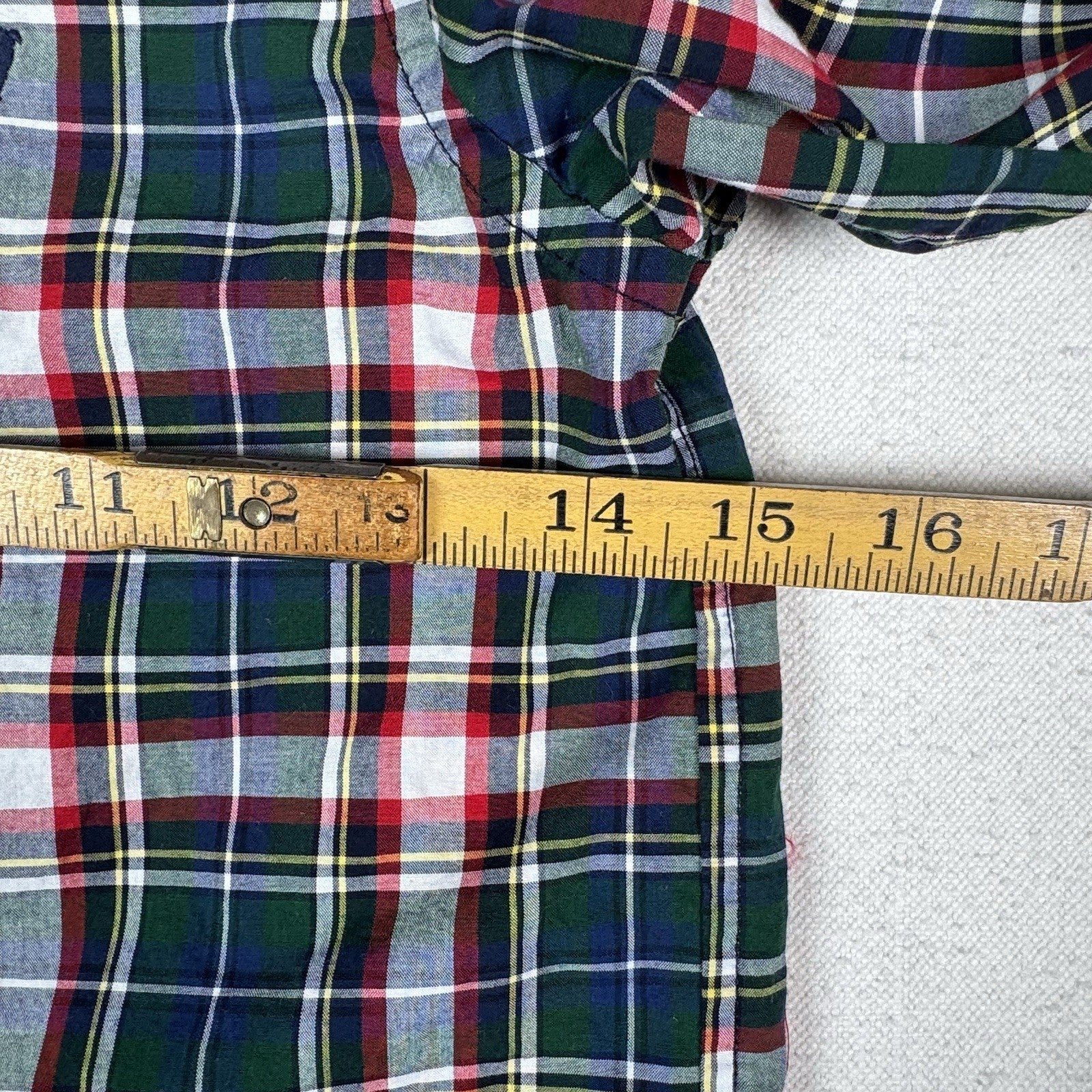 Ralph Lauren Natural Stretch Button Down Shirt Long Sleeve Plaid Boys 8 Small