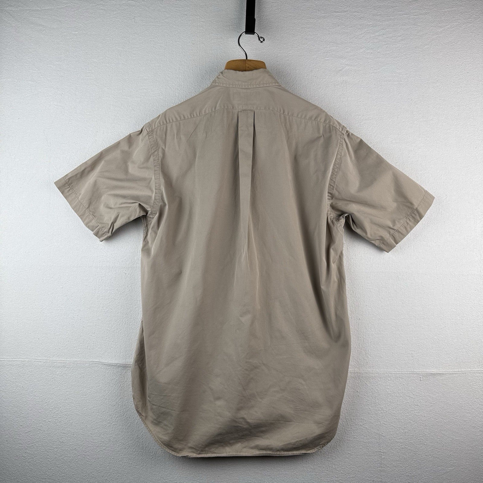 Vtg Ralph Lauren Blake Men’s M Beige Button Up Short Sleeve Short 100% Cotton
