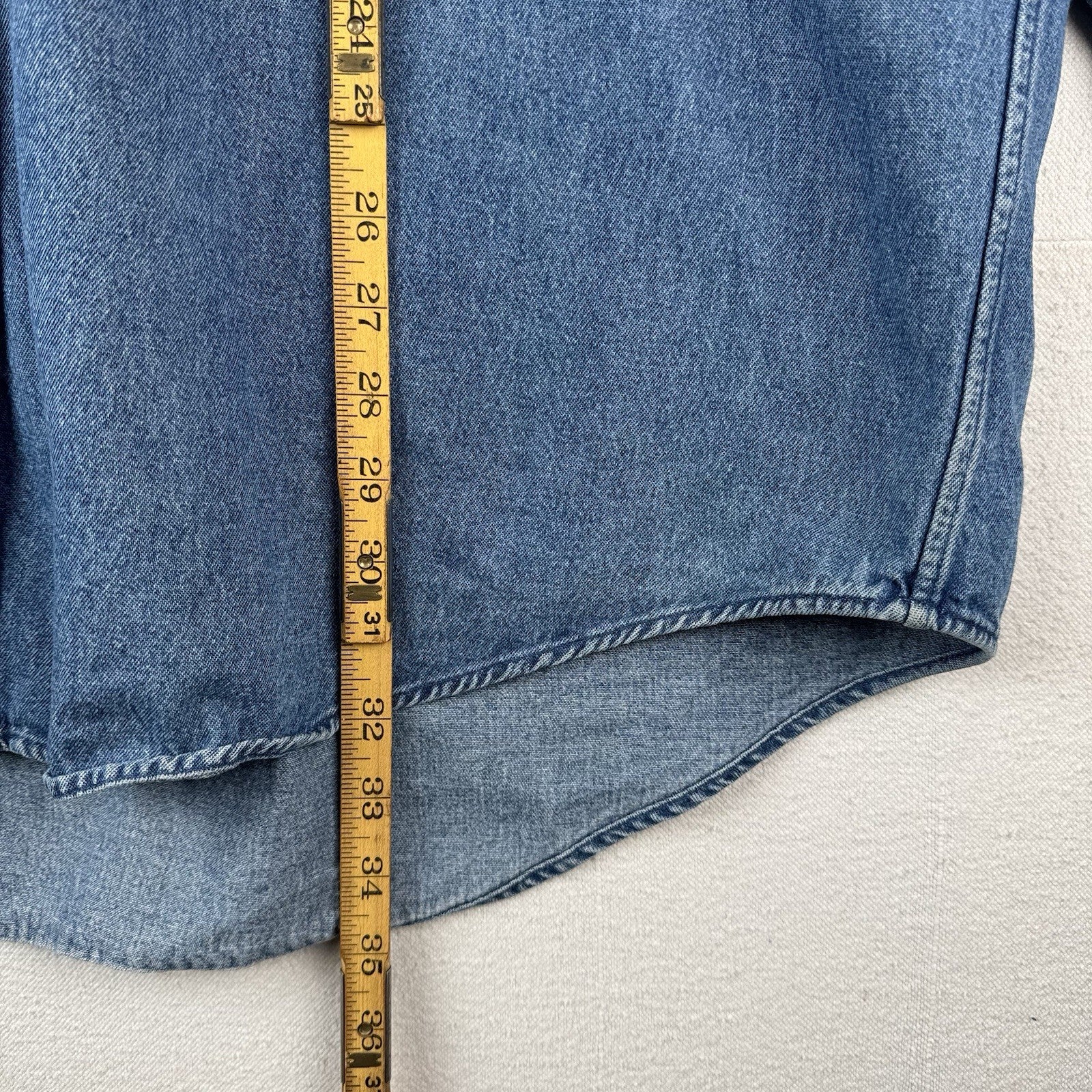 90’sVtg Ralph Lauren Heavy Denim Shirt Men's 2XL Classic Fit Pocket Button Down