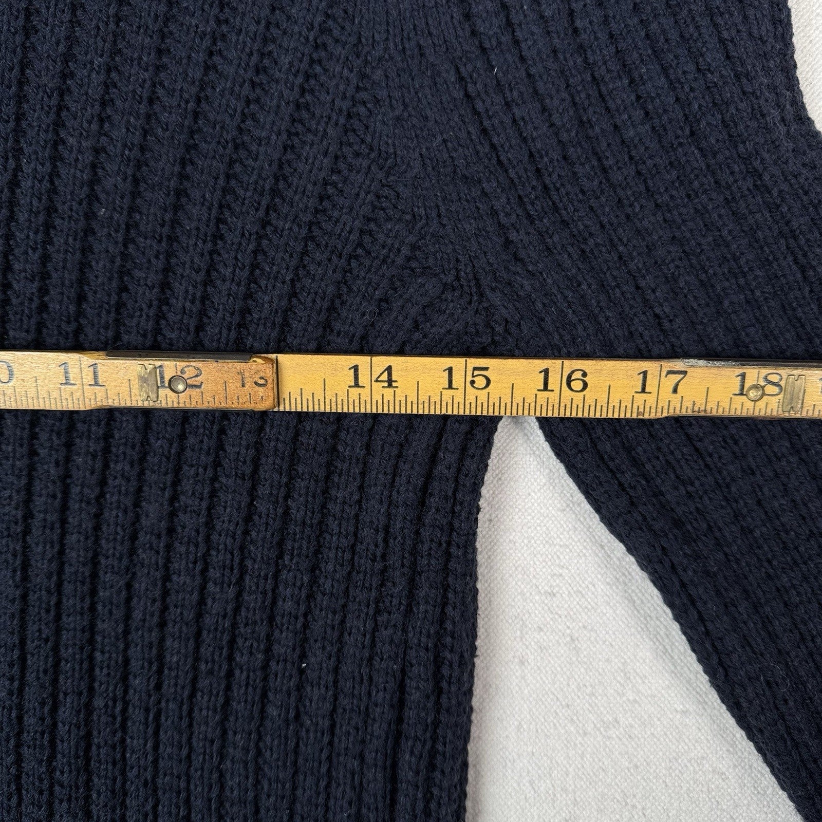 Abercrombie & Fitch Mens L Navy Shawl Collar Wool Blend Knit Sweater Pullover