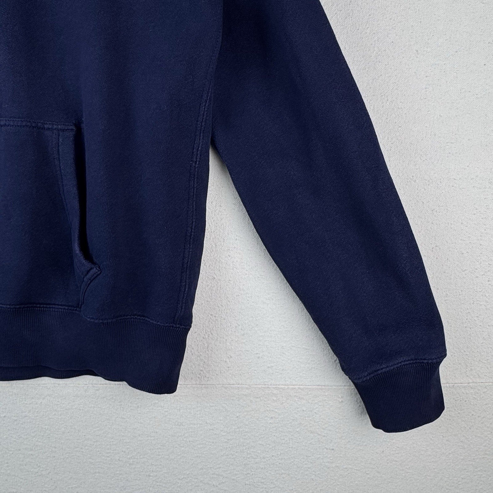 Vintage Polo Ralph Lauren Men’s Small Hoodie 1/4 Zip English Logo Blue *Read