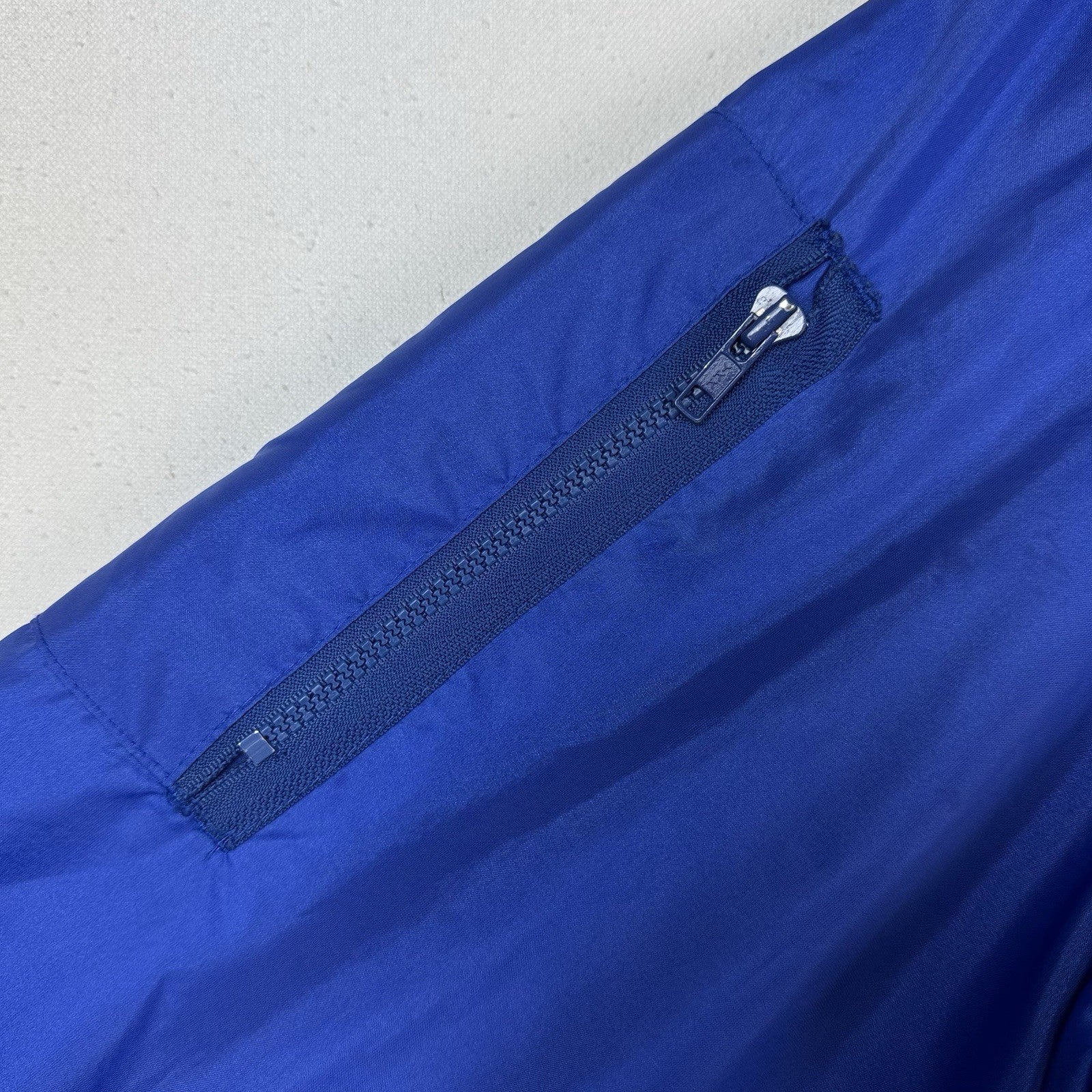 Vintage 80’s Sunoco Promo Bomber Jacket Quilted Lining Blue Men’s XL Made In USA