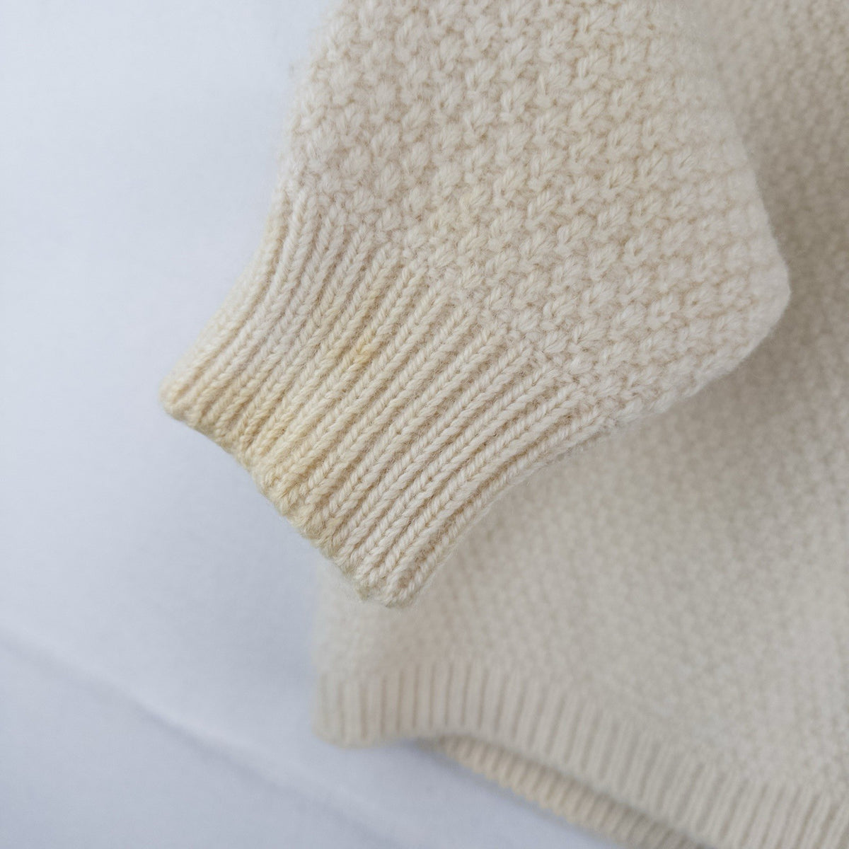 70’s Vtg St Michael Aran Chunky Knit Cardigan Fisherman Wool Cream L *Distressed
