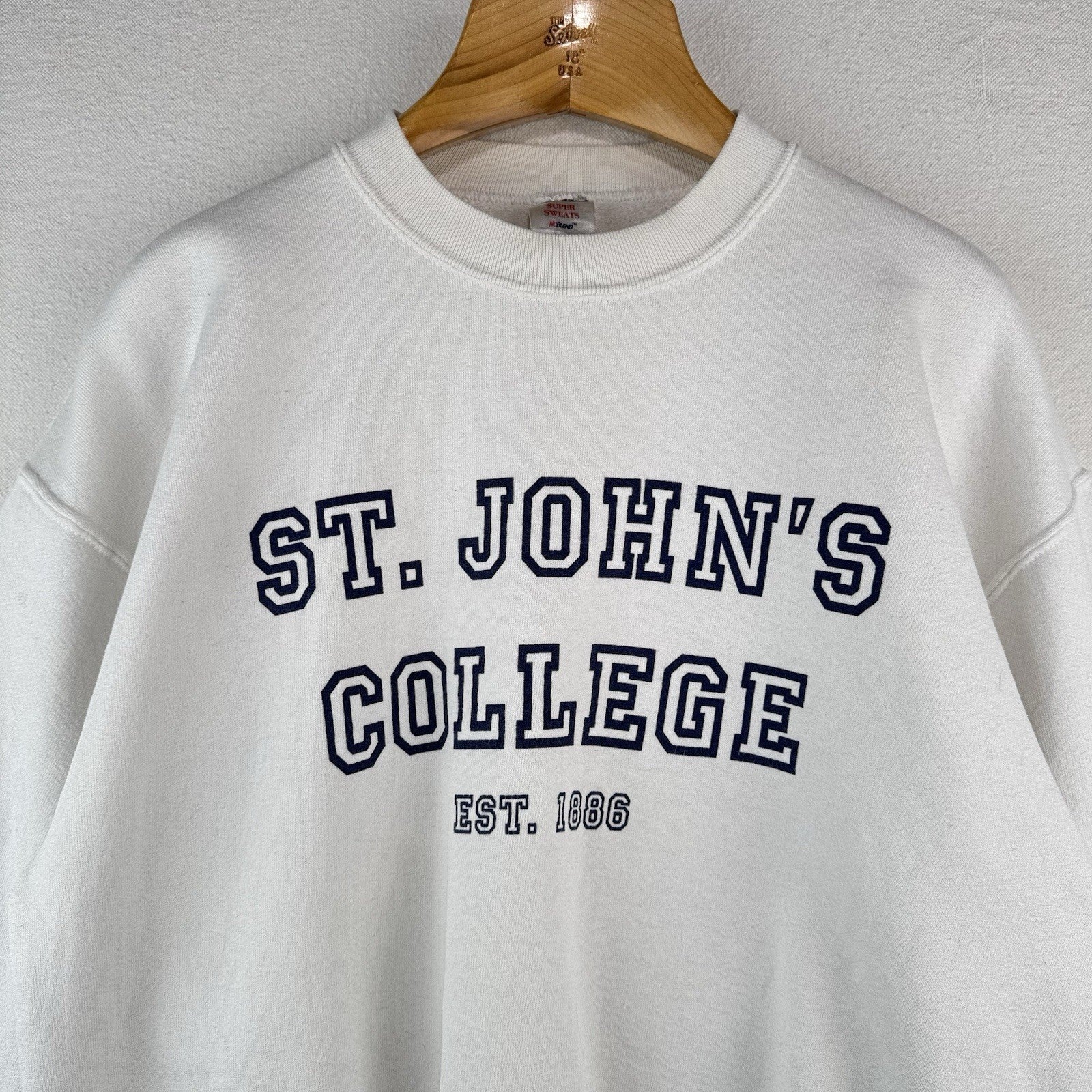 90’s Vtg St. Johns University Est 1886 Crewneck Sweatshirt Men’s Large White
