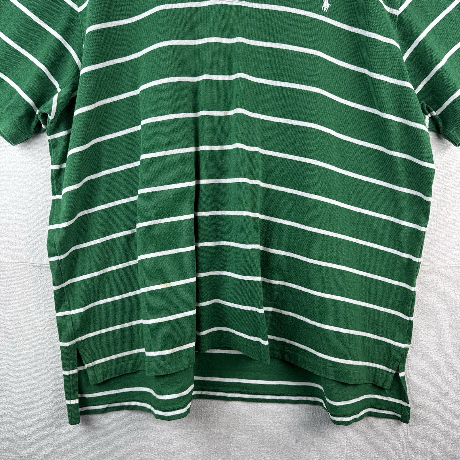 Polo Ralph Lauren Mens’s 4XB Striped Short Sleeve Polo Green White Stripe *Read