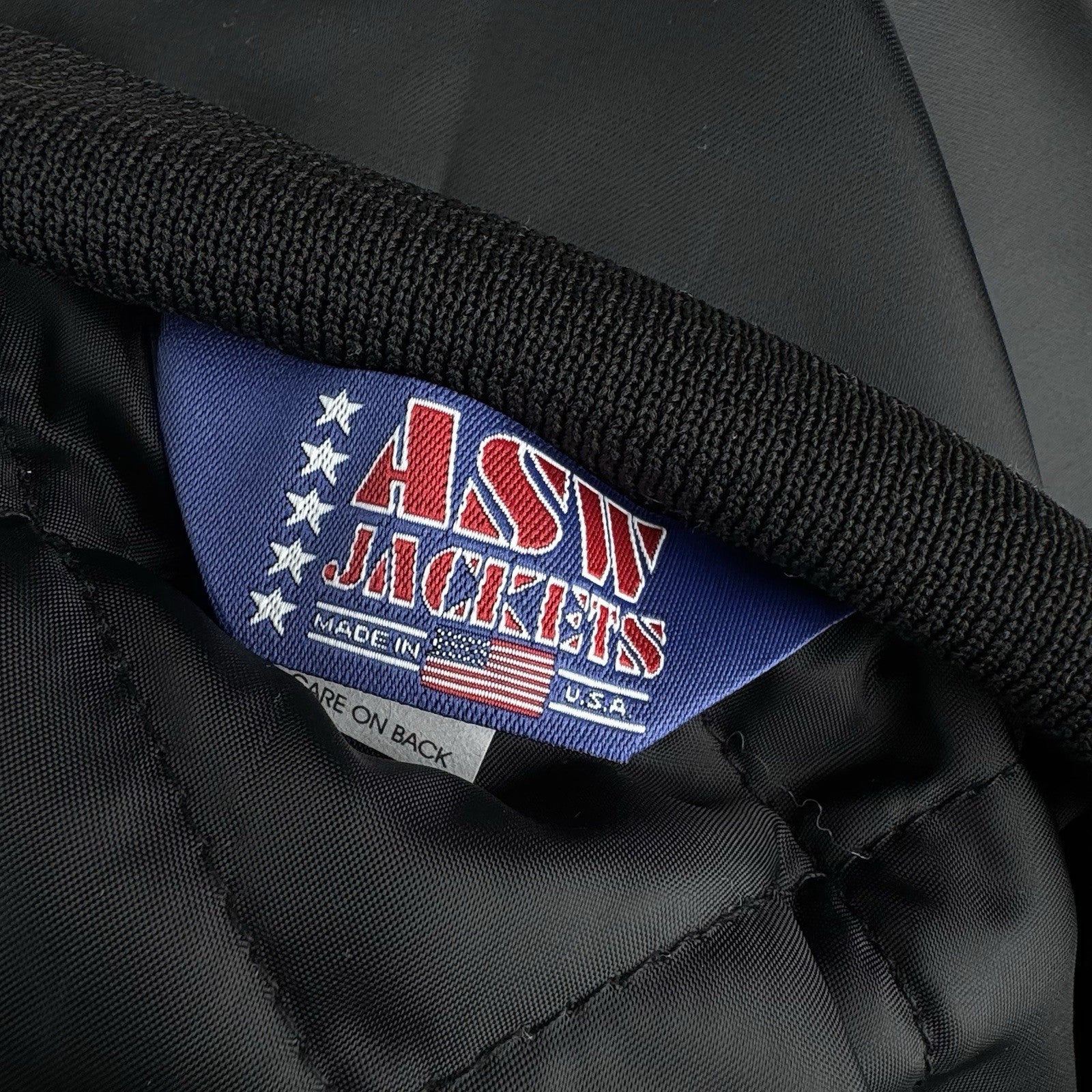 Teamsters Campaign Worker Black Satin Bomber Jacket Men's Small Made USA