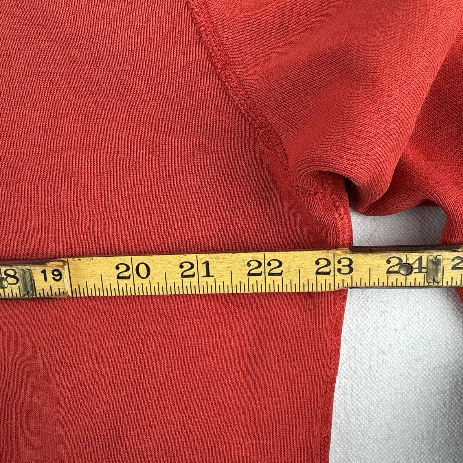 Distressed Polo Ralph Lauren Hoodie Men’s Large USA Polo 67 Coral Red Orange