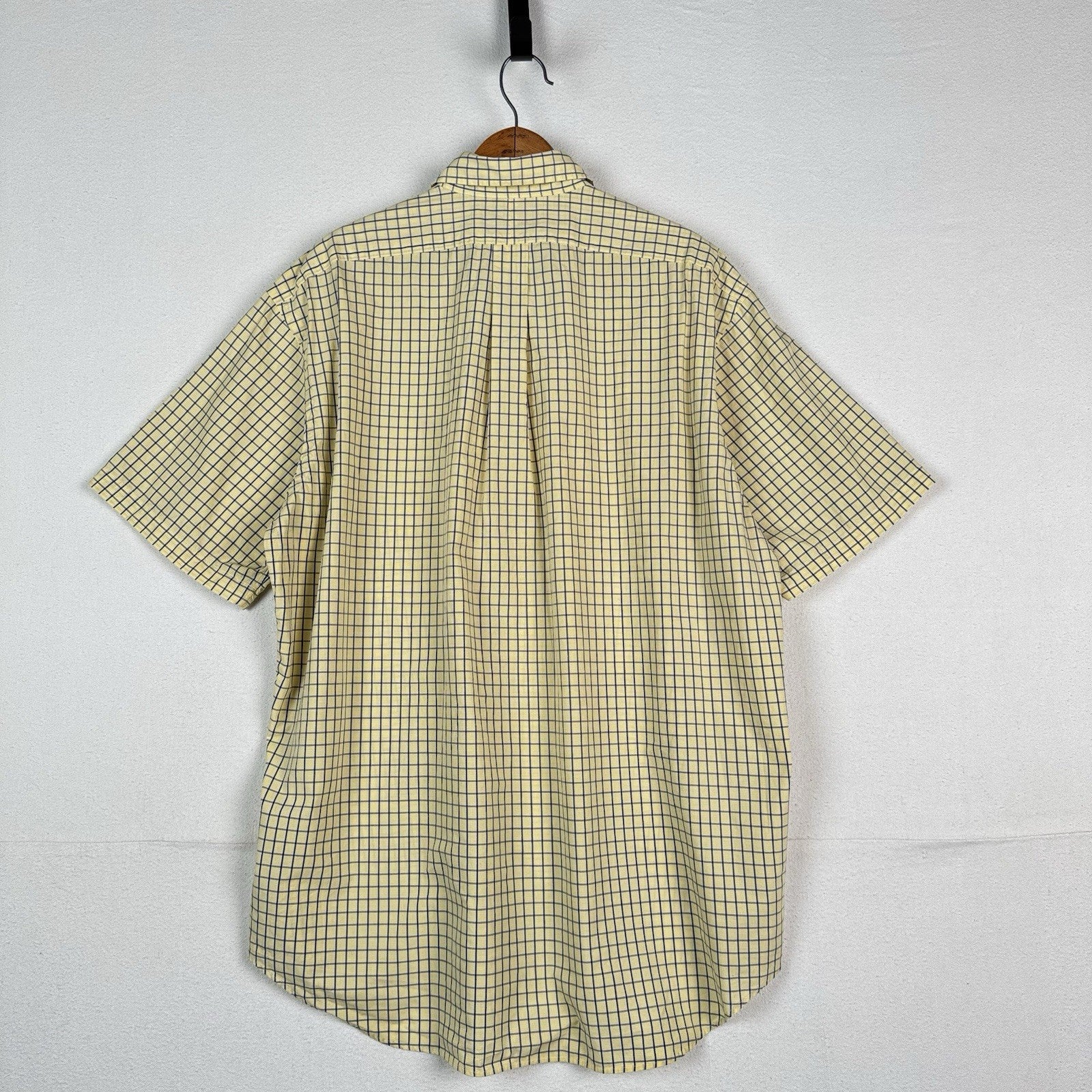 Vintage Ralph Lauren Button Down Blake Shirt Mens XL  SS Yellow Gingham Check
