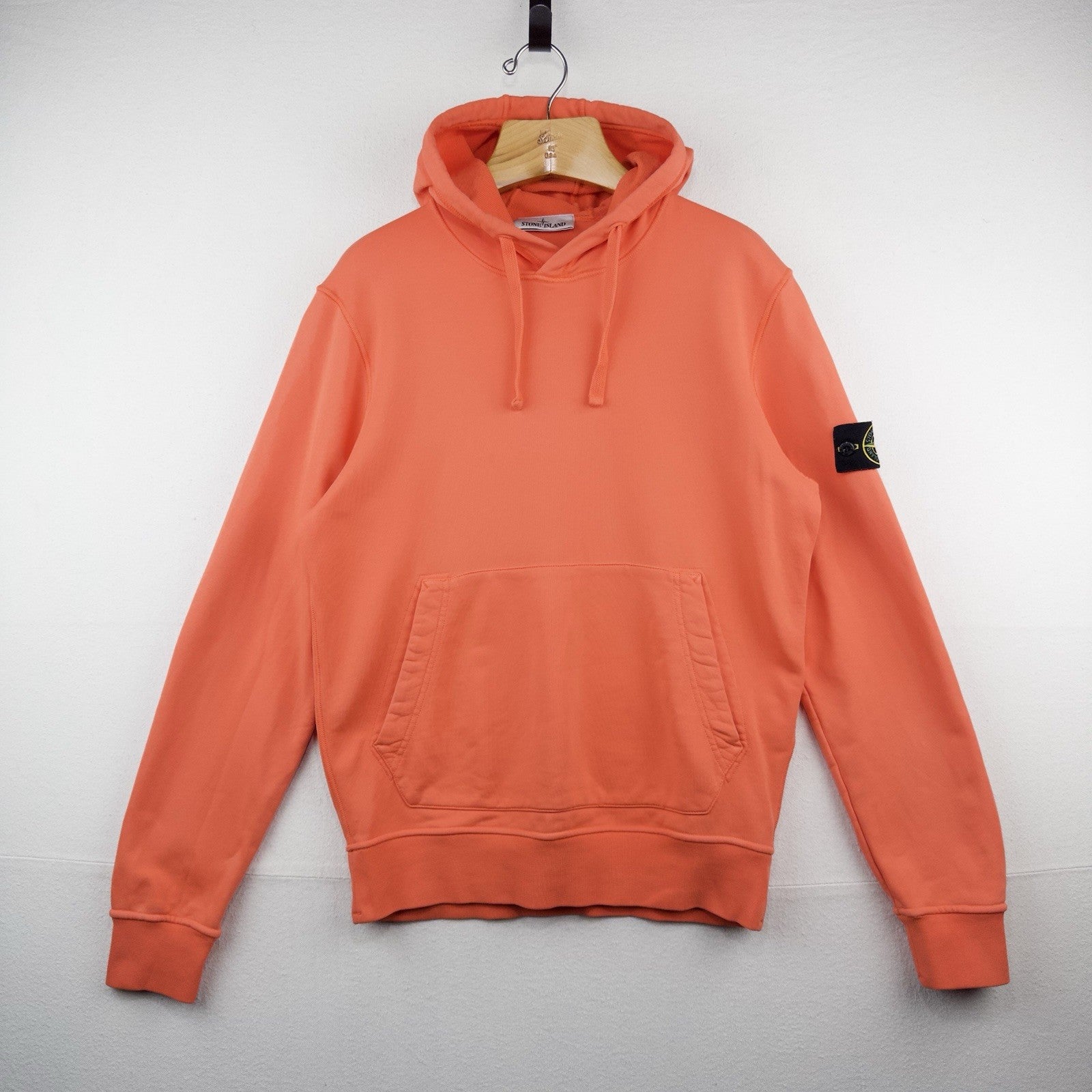 Stone Island Loopback Organic Cotton Orange Hoodie Men’s Medium