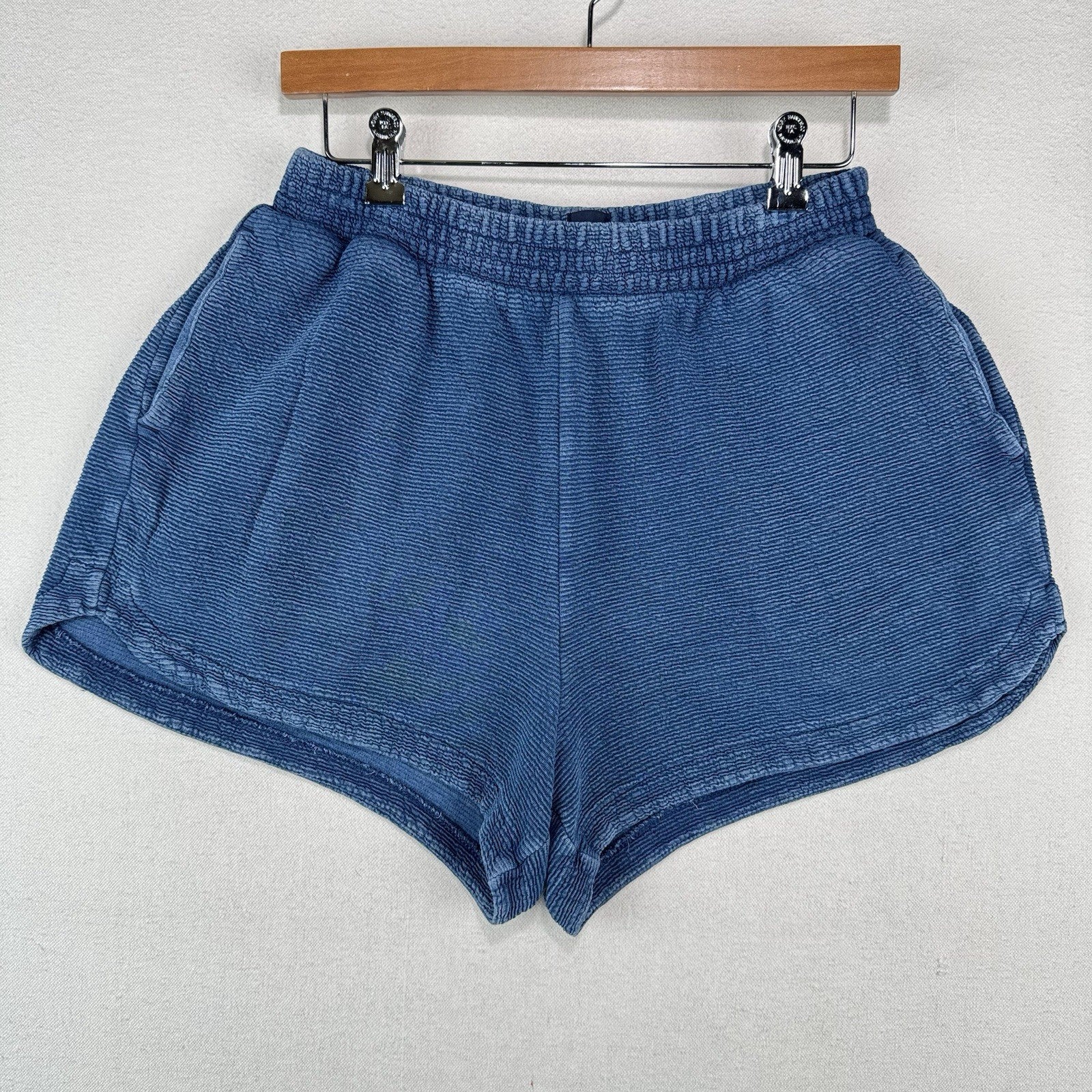 Vintage GAP Indigo Women’s M Track Lounge 2” Shorts Cotton Pockets Elastic Waist