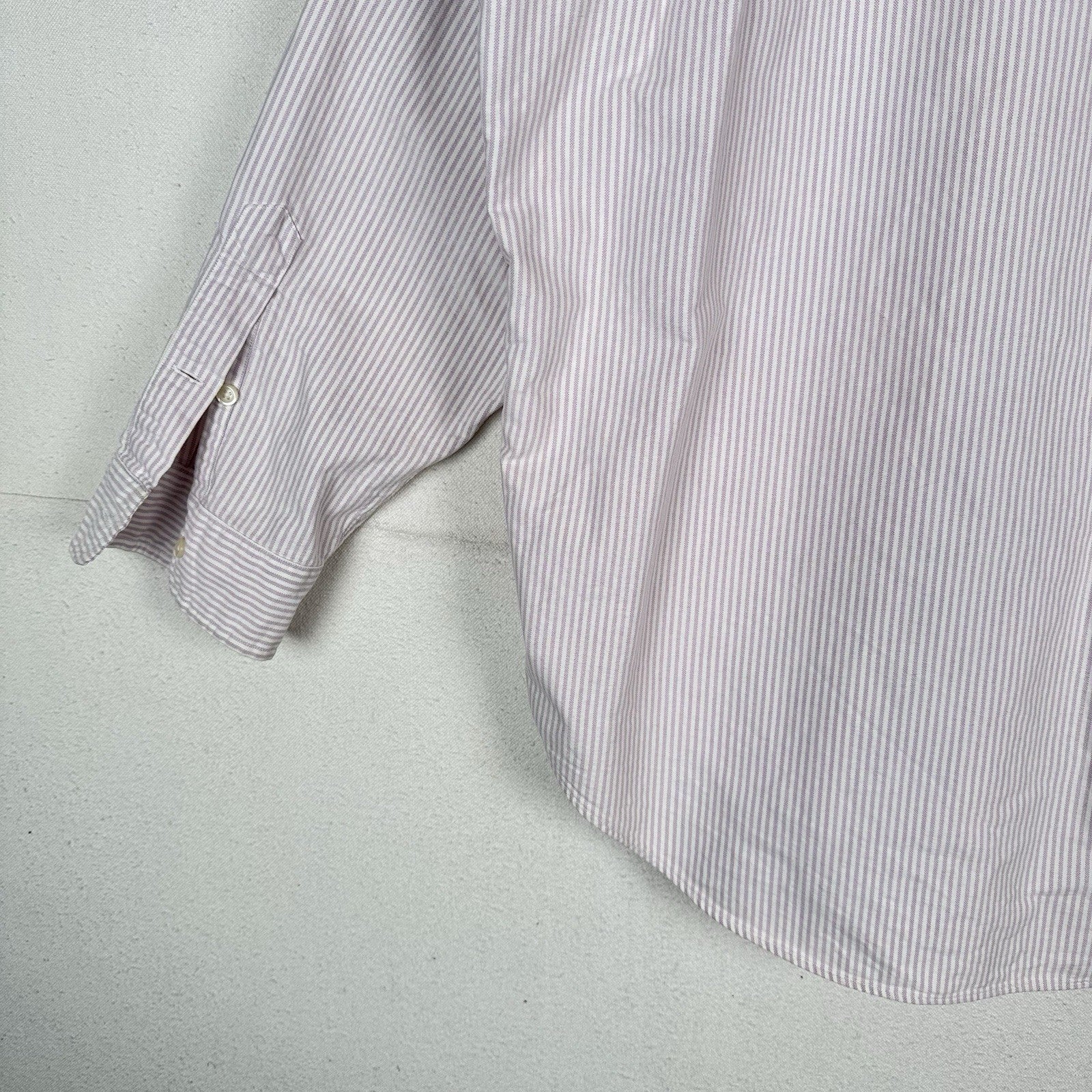 Vtg Polo Ralph Lauren University Big Shirt Fit Mens Purple Striped Oxford 2XL