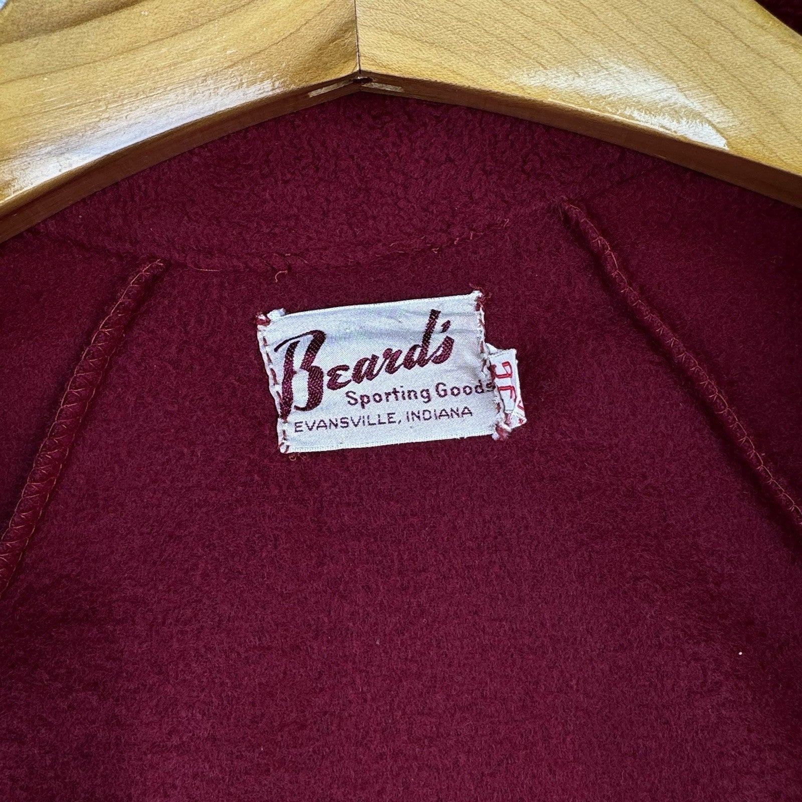 60’s Vtg Varsity Letterman Patches On Modern Red Fleece Jacket Fits Men S *Read