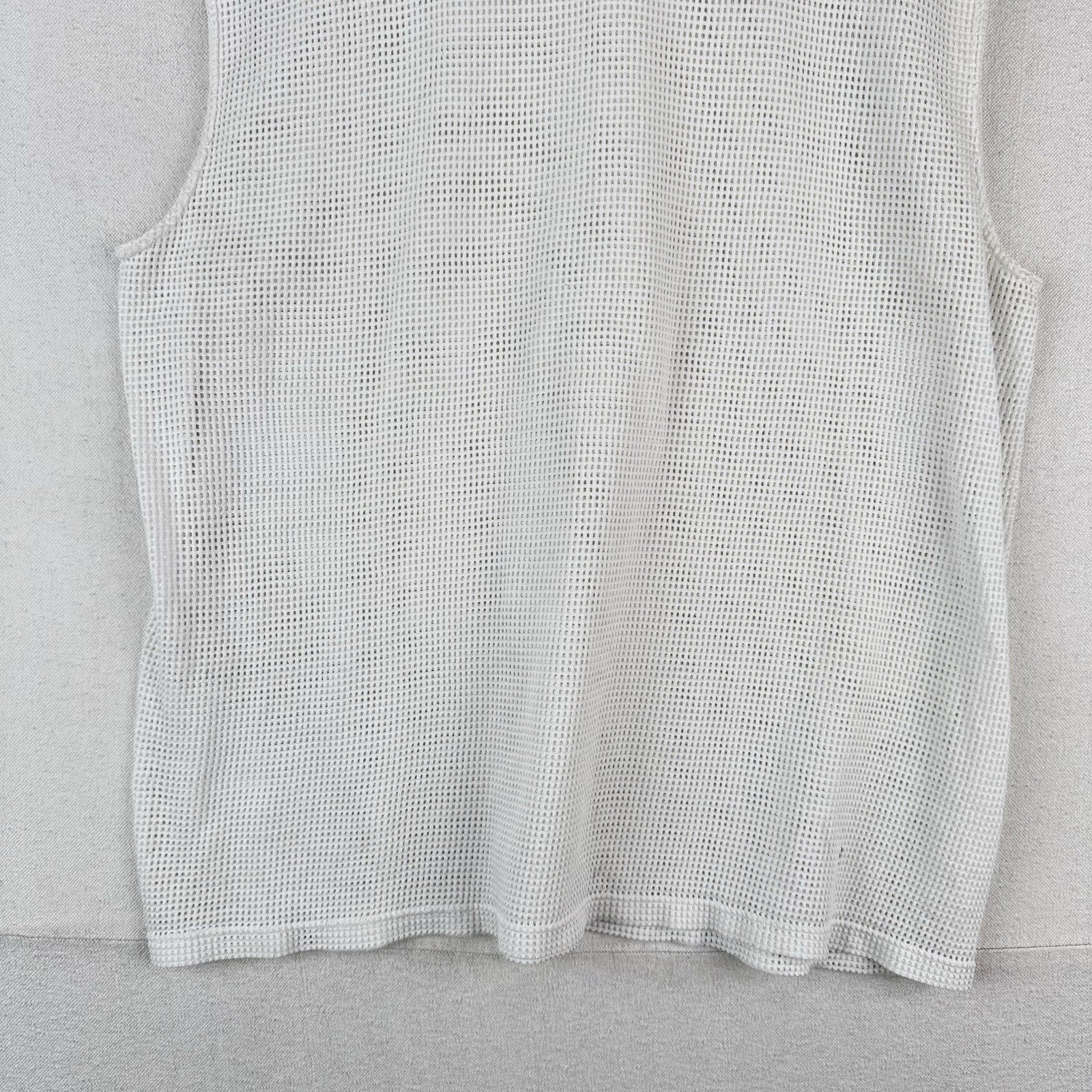 90’s Vtg Jerzees Mesh Tank Sleeveless T-shirt Men’s L White Made USA *Read