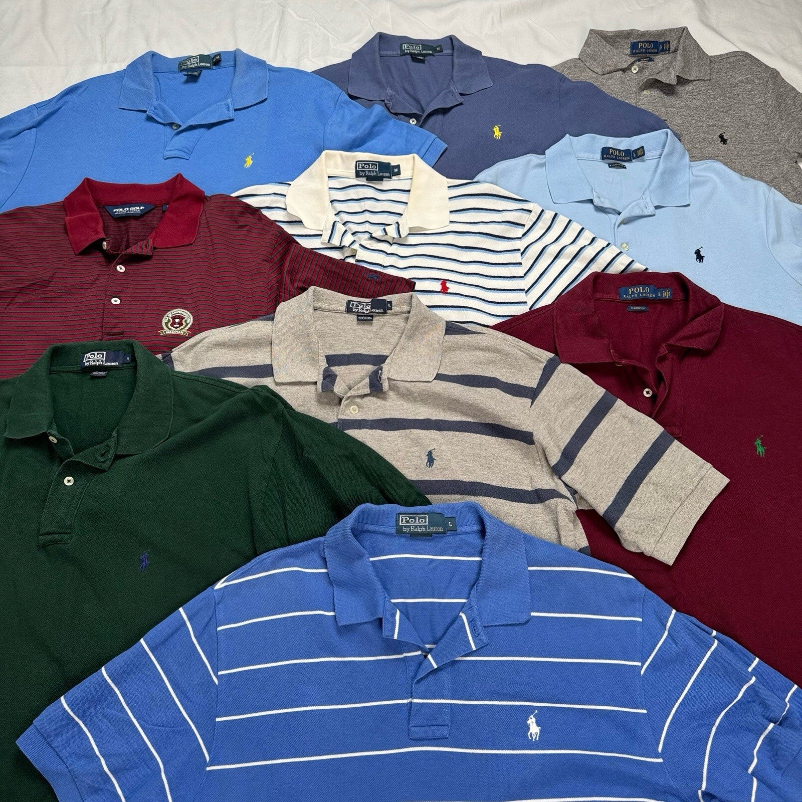 Lot of 10 Polo Ralph Lauren Short Sleeve Shirts Wholesale Box S,M,L