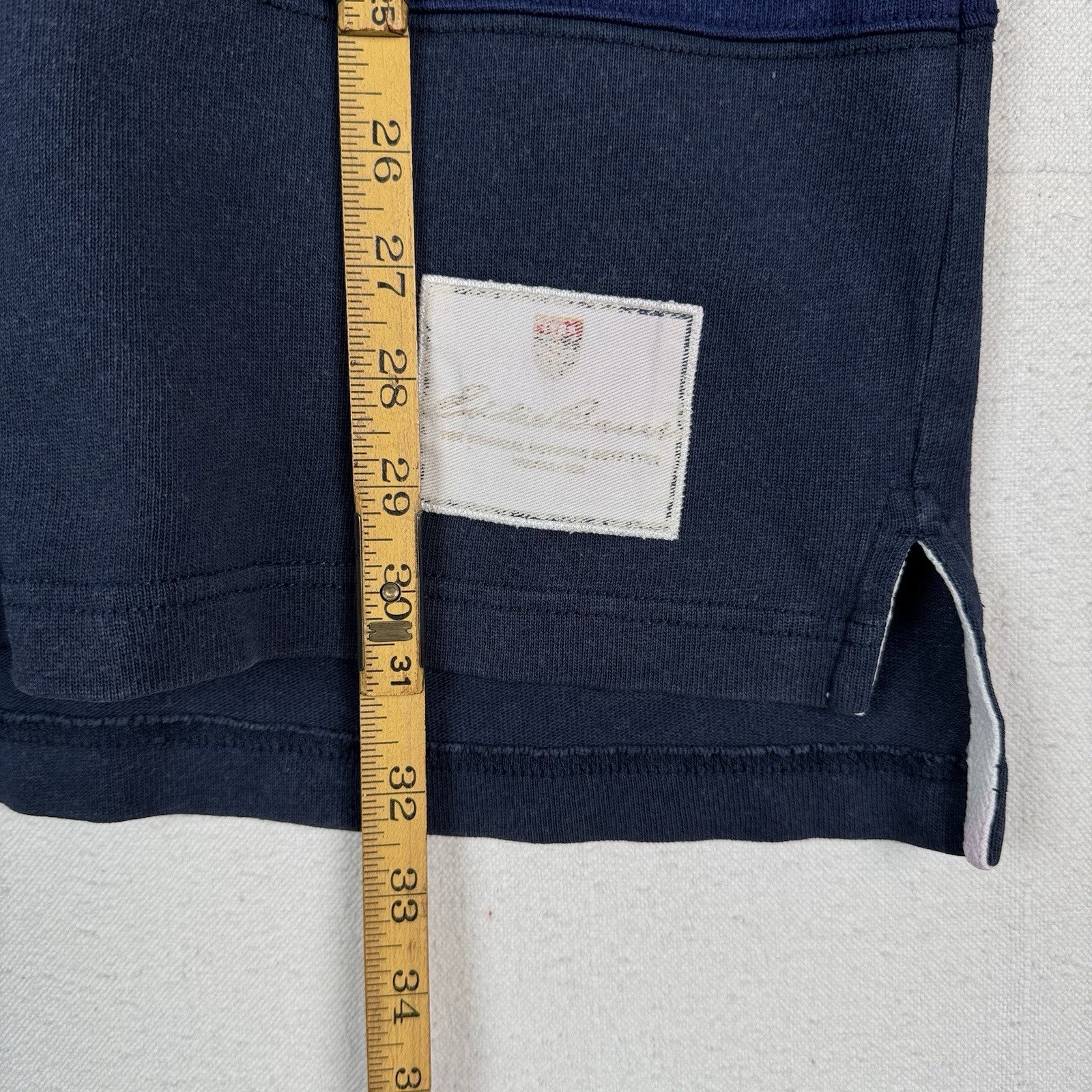 Eddie Bauer Mens Large Blue Striped Collared Rugby Polo Long Sleeve *Read