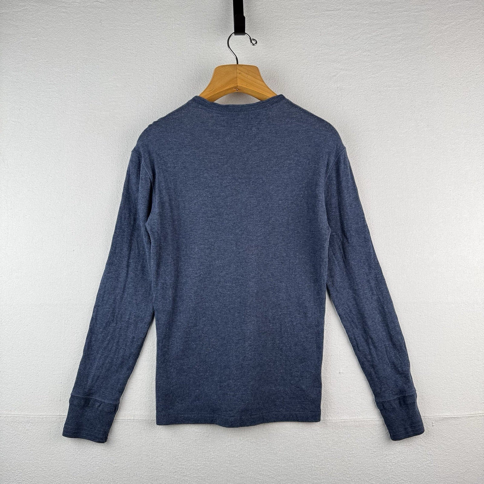 Vintage Polo Ralph Lauren Shirt Mens Large Blue Long Sleeve Henley 100% Cotton