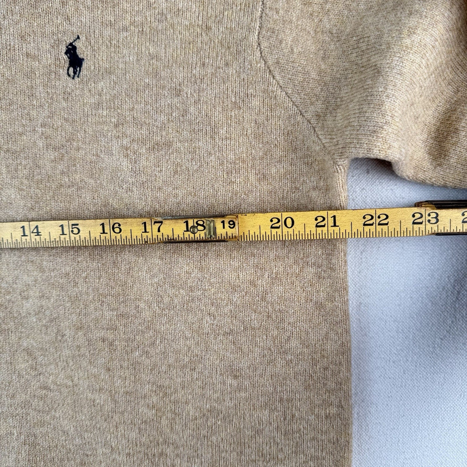 90s Vtg Polo Ralph Lauren Sweater Mens M Camel Tan Lambswool Knit Collared *Read