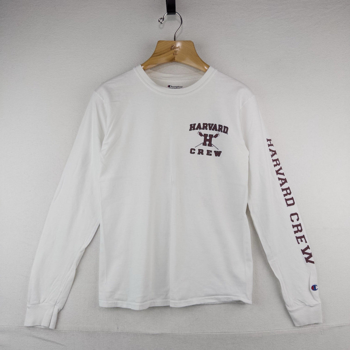 Champion Harvard Crew Long Sleeve T-shirt Oars Graphic Men’s Small White