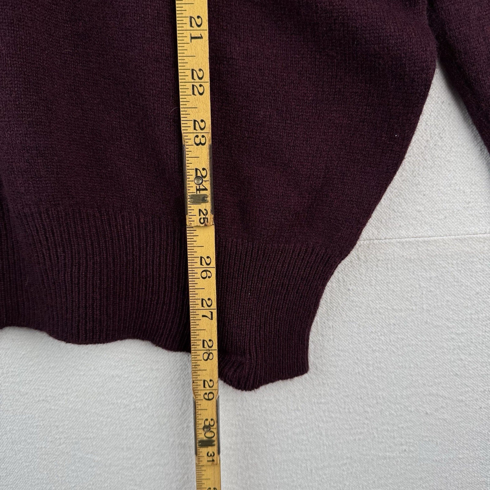 Polo Ralph Lauren 100% Lambswool Long Sleeve Polo Sweater Men's Large Burgundy