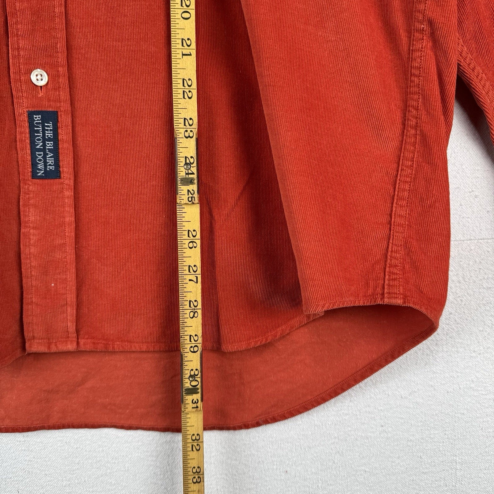 Ralph Lauren Blaire Button Down Corduroy Shirt Red Burnt Orange Men’s Medium