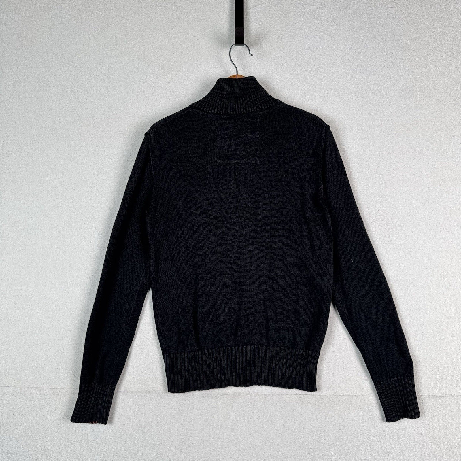 American Eagle Outfitters Men’s 1/4 Zip And Button Sweater Black XS