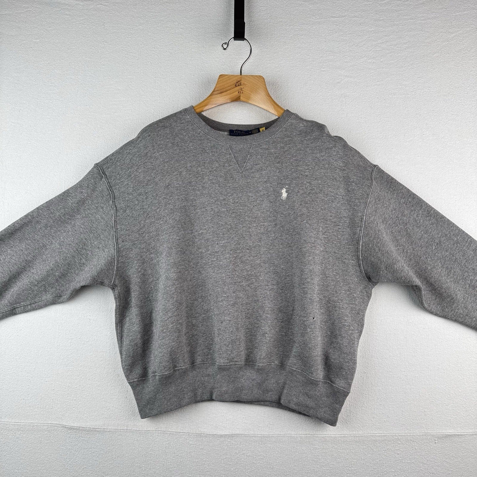 Polo Ralph Lauren Sweatshirt Women’s M Gray Crewneck Pony Logo Fleece *Read