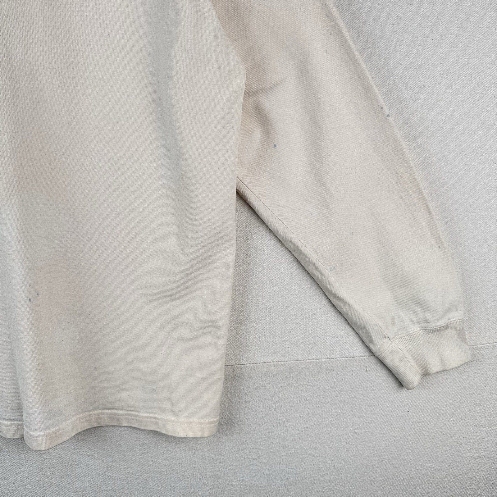 90’s Vtg Polo Ralph Lauren Shirt Men’s M Ink Splatter Rugby White Denim Collar