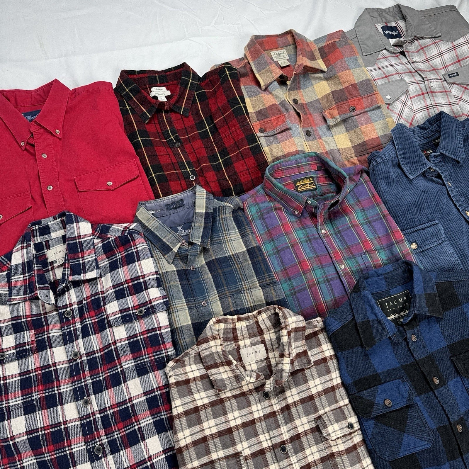 Lot of 10 Vintage Flannel (x7),Western (x2),Cord(x1) Long Sleeve Shirts S,M,L,XL